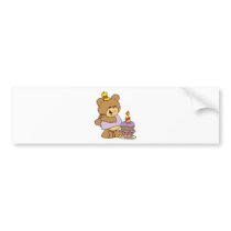 first birthday cute teddy bear design bumper sticker