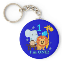 First Birthday Jungle Keychains