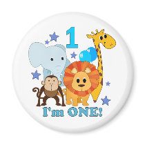 First Birthday Jungle Magnets