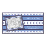 First Birthday Memories My 1st Blue Photo Card