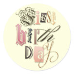"First Birthday" Whimsical Letters stickers