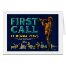 First Call Pear Crate LabelContra Costa, CA Cards
