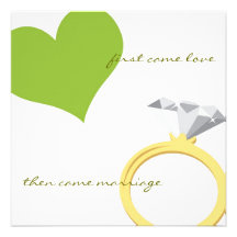 FIRST CAME LOVE-GREEN Invitation