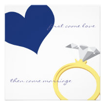 FIRST CAME LOVE-NAVY Invitation