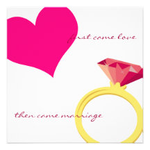 FIRST CAME LOVE-pink Invitation