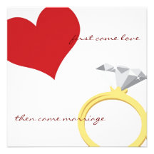 FIRST CAME LOVE-RED Invitation