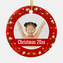 First Christmas photo personalise Christmas Tree Ornaments
