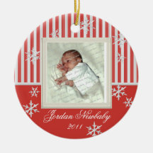 First Christmas Snowflakes Red Ornaments