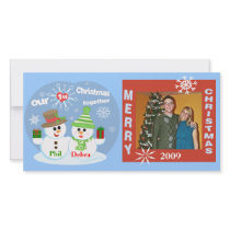First Christmas Snowmen Couples Photo Card