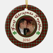 First Christmas Together Custom Holiday Photo Christmas Ornaments