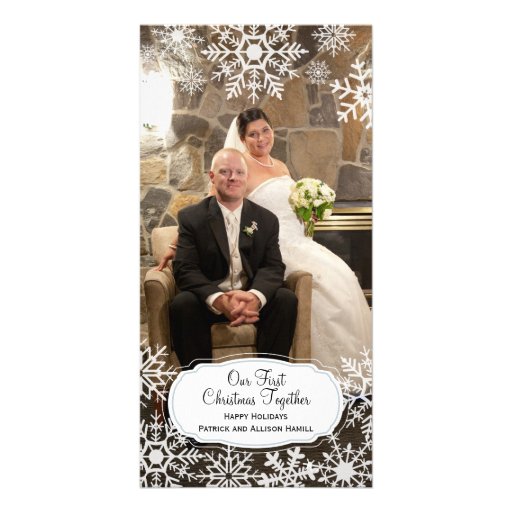 First Christmas Together - Elegant Snowflake Picture Card