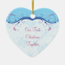First Christmas Together Heart Wedding Ornament