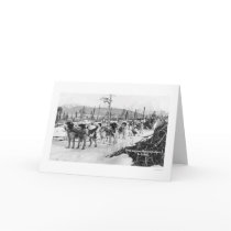 First Dog Team Alaska 1910 Greeting Card