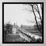 First Federal Wagon Train Entering Town 1865 Posters