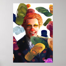 First he Flips then he Flops Mitt Romney Satire Poster