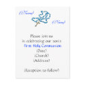 First Holy Communion Invitation-Blue Rosary postcards