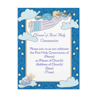 First Holy Communion Invitation Postcard by christiandesigns