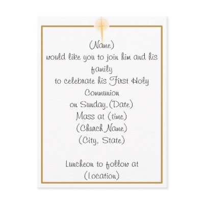 First Holy Communion Invitation Postcards by christiandesigns