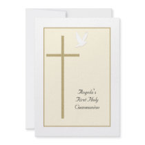First Holy Communion Invitations -- Cross & Dove