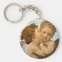 First Kiss by Bouguereau, Vintage Victorian Angels Key Chains