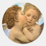 First Kiss by Bouguereau, Vintage Victorian Angels Stickers