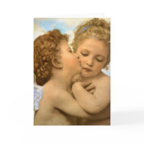 First Kiss, L'Amour et Psyché, Enfants, Bouguereau Greeting Card