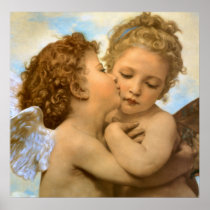 First Kiss, L'Amour et Psyché, Enfants, Bouguereau Poster