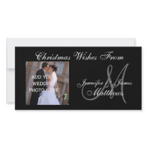First Married Christmas Monogram PhotoCard Personalised Photo Card