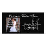 First Married Christmas Monogram PhotoCard Personalised Photo Card