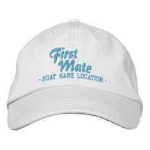 FIRST MATE Customizable Boat Name Your Name Embroidered Baseball Caps