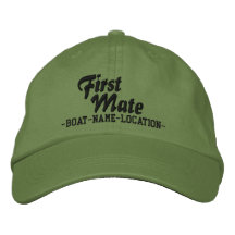 FIRST MATE Customizable Boat Name Your Name Embroidered Hat