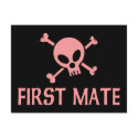 First Mate Pink Skull postcards
