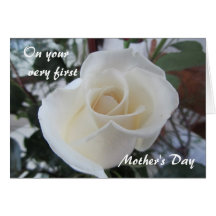 First Mother's Day-for Daughter-White Rose Card