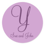 First Names and Last Initial Mauve Seal stickers