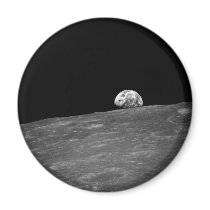First Photograph of a Earthrise taken by Apollo 8 Fridge Magnets