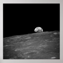 First Photograph of a Earthrise Taken by Apollo 8 Poster