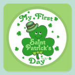 First St. Patrick's Day Boy Irish Shamrock Sticker stickers