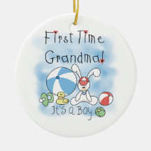 First Time Grandma of Boy Gifts Christmas Tree Ornament