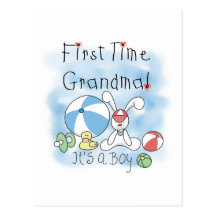 First Time Grandma of Boy Tshirts and Gifts Postcard