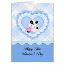 First Valentine Grandson Greeting Card