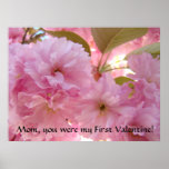 First Valentine MOM Gift Blossom Art Print Canvas