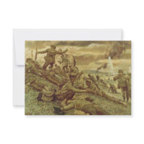 First Wave at Omaha by Ken Riley World War II Invites