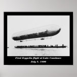 First Zeppelin flight at Lake Constance posters