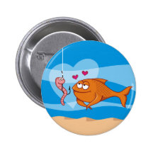 Fish and Bait in Love Button