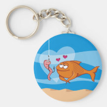Fish and Bait in Love Keychain