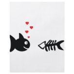 fish and bone in love icon flyers