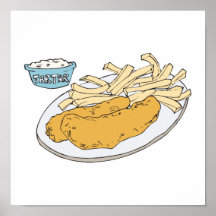fish and chips poster