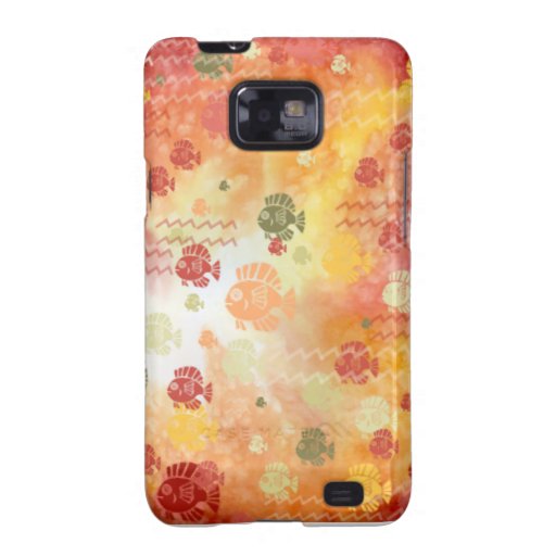 Fish and Waves in Red Samsung Galaxy Cover