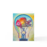"Fish Bulb" Surreal Art Notecard by Ashazart