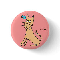 Fish & Cat Button
